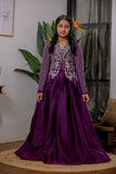 PURPLE HAND EMBROIDERED JACKET LEHANGA SET