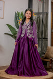 PURPLE HAND EMBROIDERED JACKET LEHANGA SET