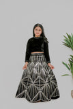 BLACK METTACLIC CHROME GHAGHRA