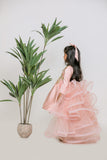 PEACH CUTDANA FLOWER DRESS