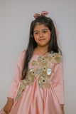 PEACH CUTDANA FLOWER DRESS