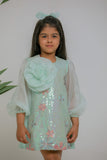 SEQUINS FLOWER STRAIGHT DRESS