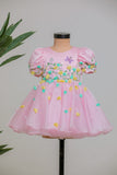 PINK EMBOIDERED DRESS