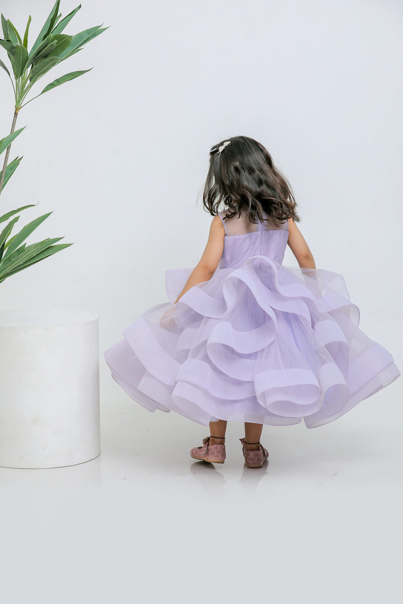 PURPLE HORSEHAIR STONE GOWN