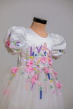 WHITE DELICATE EMBOIDERED DRESS
