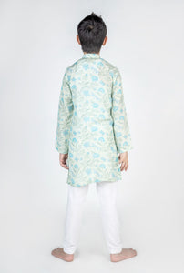 Dragon Fly Green Jaal Printed Kurta