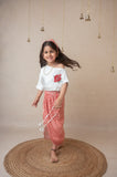 Pomegranate striped sharara set