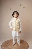 Traditional pichwai printed bundhgala and kurta set
