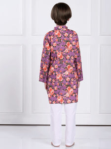 Sam Purple Floral Kurta Pajama Set