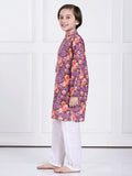 Sam Purple Floral Kurta Pajama Set