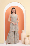Embroidered Georgette  Kurta and Sharara paired with Soft Net Dupatta