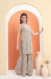 Embroidered Georgette  Kurta and Sharara paired with Soft Net Dupatta