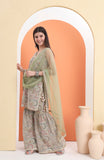 Embroidered Georgette  Kurta and Sharara paired with Soft Net Dupatta