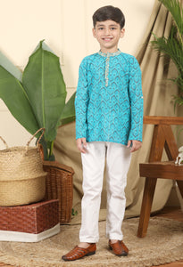 Zarkha Boys Ethnic Embroidered Short Kurta