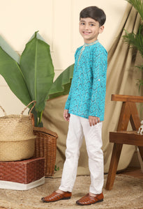 Zarkha Boys Ethnic Embroidered Short Kurta