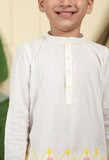 Zahra Boys Ethnic Embroidered Kurta In Hand Block Printed Cotton