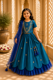 Teal Embroidered Lehenga Set