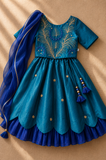 Teal Embroidered Lehenga Set