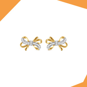 The Elaborate Bow Earrings (YG)