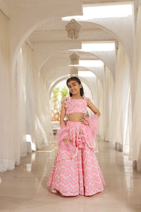 Neon Pink Mirror Embroidered Lehenga Choli