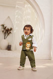 Green Waist Coat With Shirt And Pant For Boys