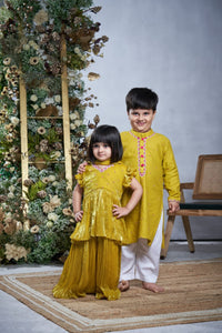 Yellow Pink Kurta Set