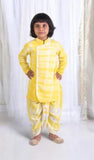 Yellow Tie & Dye Kurta With Dhoti