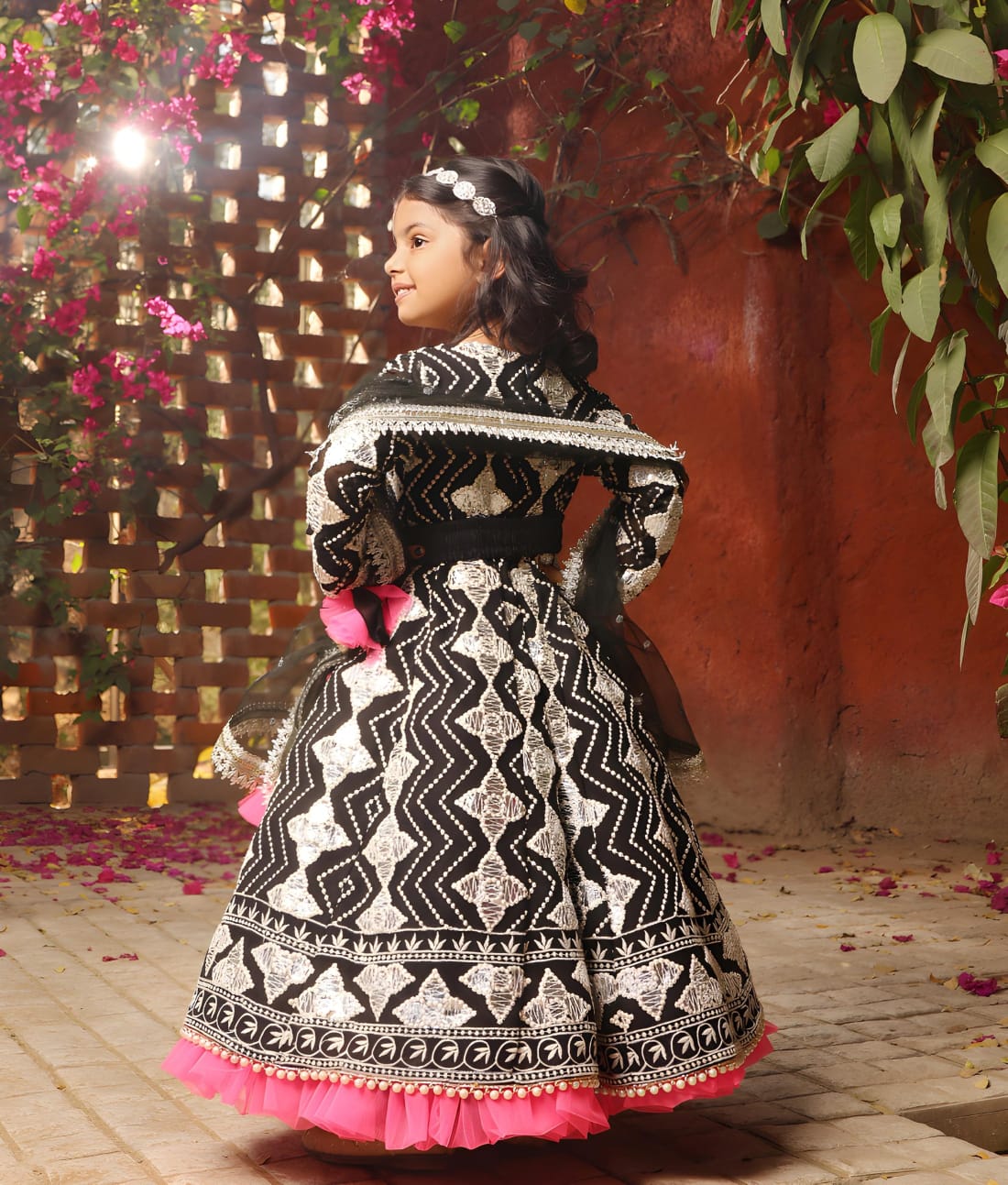 Black Gota Embroidered Anarkali