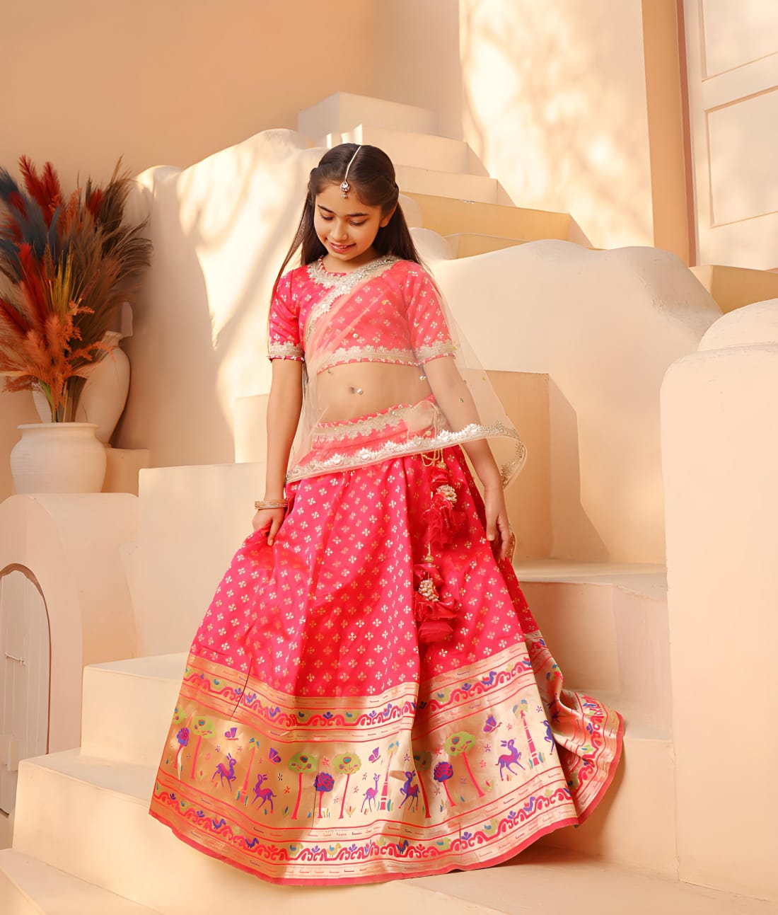 Pink Brocade Lehenga Choli