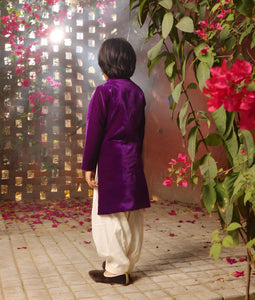 Purple Embroidered Sherwani