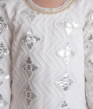 White Gota Embroidered Kurti With Sharara