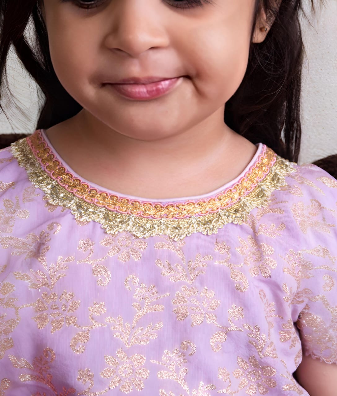 Lilac Brocade Choli With Lehenga