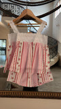 Cotton printed sleeveless Co-ord Set with shorts. Detailed with Lace trimmings.