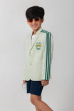 MINT COLOUR BLAZER WITH PICKLEBALL LOGO AND CONTRAST STRIPES.