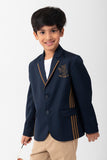 NAVY BLAZER WITH JUST DINK IT LOGO AND CONTRAST STRIPES DETAIL