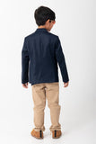 NAVY BLAZER WITH JUST DINK IT LOGO AND CONTRAST STRIPES DETAIL