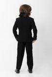 VERY CLASSY BLACK ON BLACK LION EMBROIDERY TUXEDO
