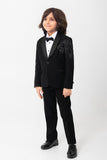 VERY CLASSY BLACK ON BLACK LION EMBROIDERY TUXEDO
