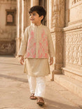 Pink Applique Bandhgala set
