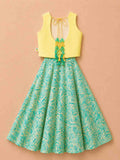 Mint leaf tassel Lehenga Set
