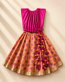 Fuchia tasselled lehenga set