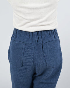 Twinkle Brushed Cotton Flared Pants, Dark Blue