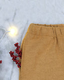 Gingerbread Brushed Cotton  Flared Pants, Mustard