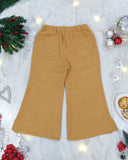 Gingerbread Brushed Cotton  Flared Pants, Mustard