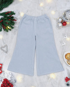 Snowfall Cotton Corduroy Flared Pants, Grey