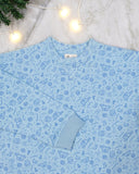 December Dream Printed Unisex Cotton Terry  Sweatshirt, Blue