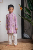 PURPLE CHANDERI KURTA SET