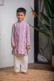 PURPLE CHANDERI KURTA SET