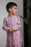 PURPLE CHANDERI KURTA SET