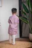 PURPLE CHANDERI KURTA SET